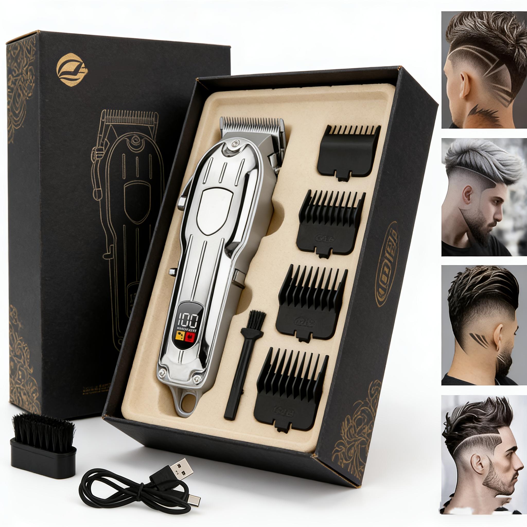 Mens Grooming Kit Gift Set - USB Oplaadbare Haarknipperset — Draadloze, Multifunctionele