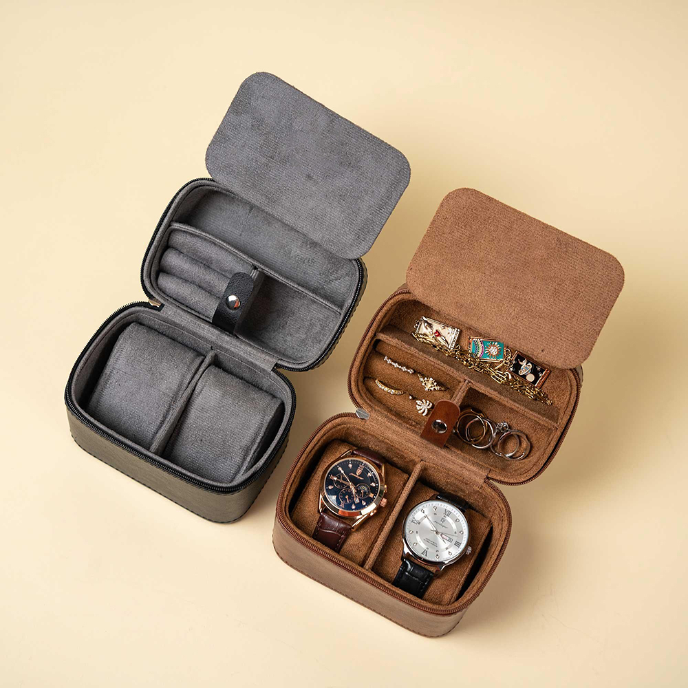 Mens Grooming Box - Gepersonaliseerde horlogedoos voor mannen Reissieradendoos Lederen