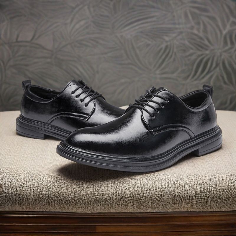 Men'S Grooming Oxford - Britse brogue-schoenen voor heren, zwart lederen