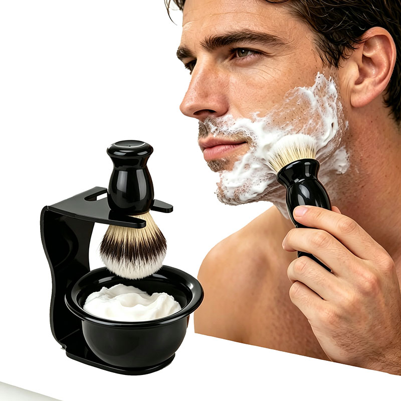 Shaving Bowl Soap - Scheerkwastset met standaard 3-in-1 scheerzeepbakje, scheerkwastmok,