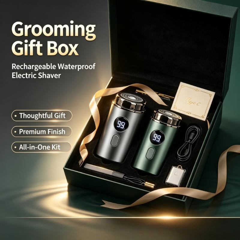 Mens Grooming Box - Oplaadbaar, waterdicht elektrisch scheerapparaat voor mannen