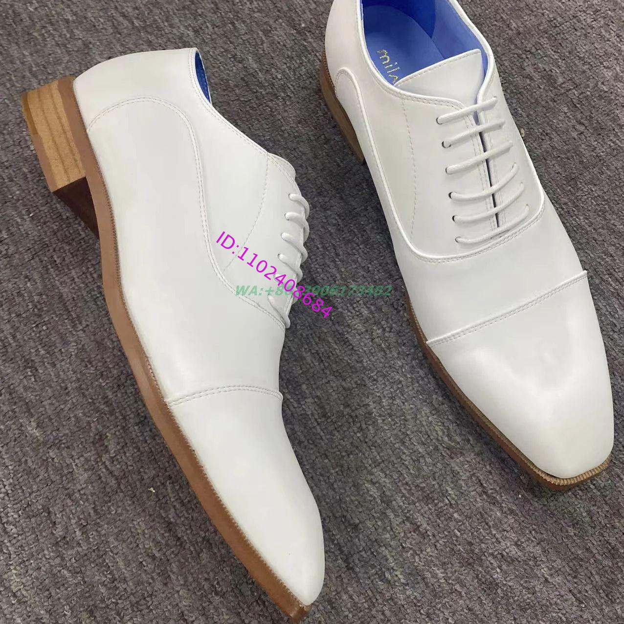 Men'S Grooming Oxford - Witte veterboots voor heren, avondjurk schoenen,